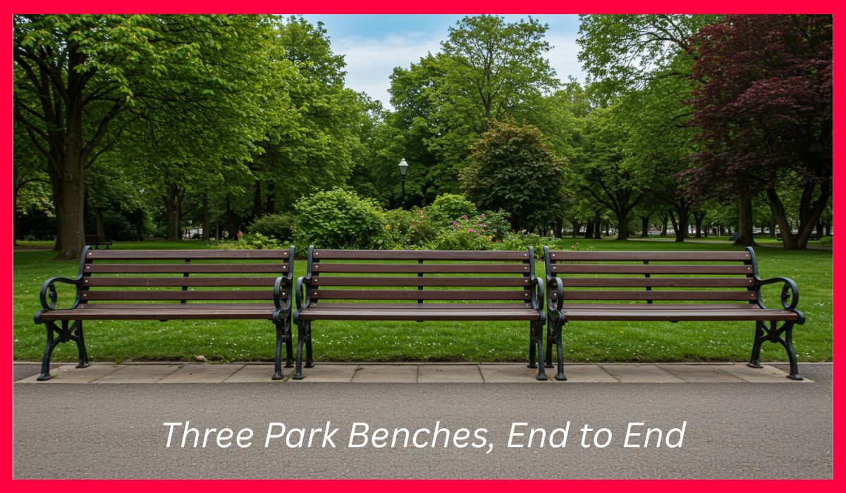 Three Park Benches, End to End